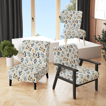 Monochrome Botany - Upholstered Bohemian Accent Chairs
